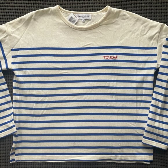 Maison Labiche Paris Long Sleeve Stripe Tee Size Medium - Picture 1 of 5